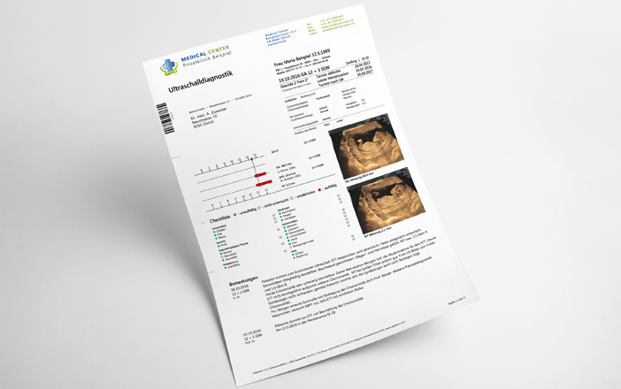 A4 ultrasound report generated by Digisono